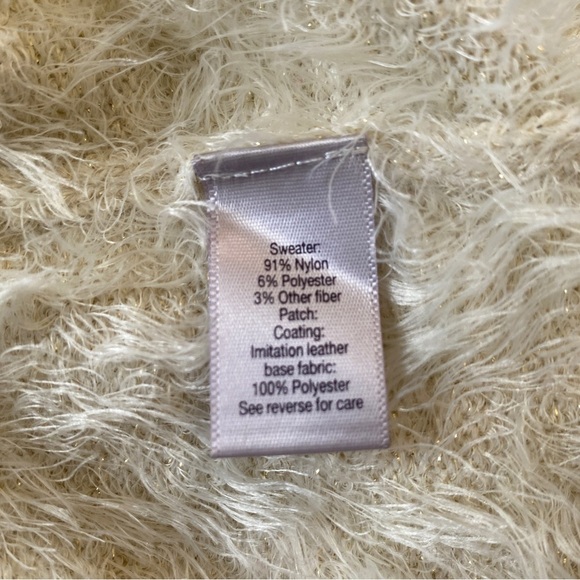 Jennifer Lopez super soft cream colored stretchy sweater gold sparkles warm - Picture 11 of 14